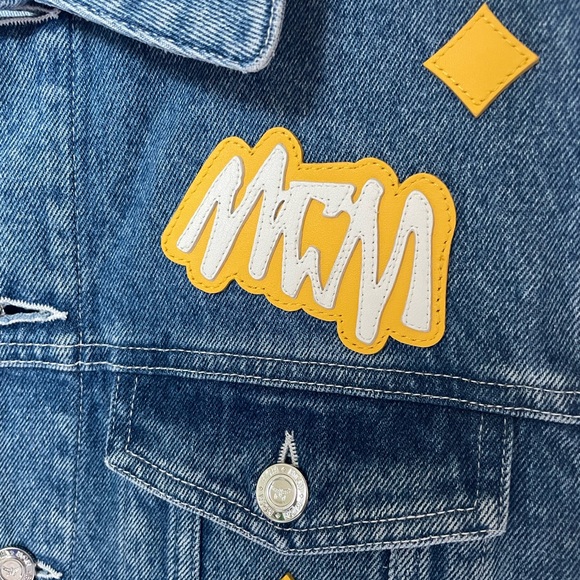 MCM denim jacket with yellow patches! - Picture 3 of 9